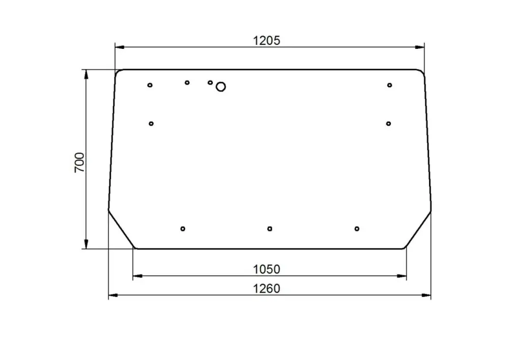 53.369.201 Sklo zadní kouřové - madlo 3 díry rozteč 800mm 700x1263x6 Značkový