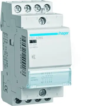 Moderní Stykač instalační 25A 230V~ ESC426S 4xNC se sníž.hlučností