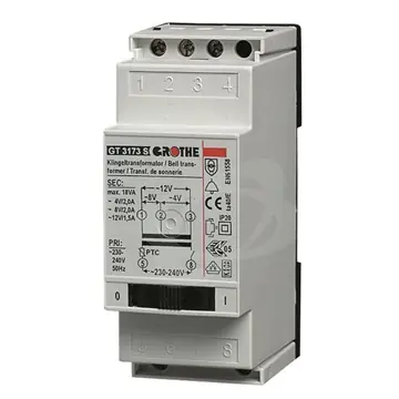Zvonkový transformátor GT 50810, ~8V (1,0 A), 2 DIN Akční Cena